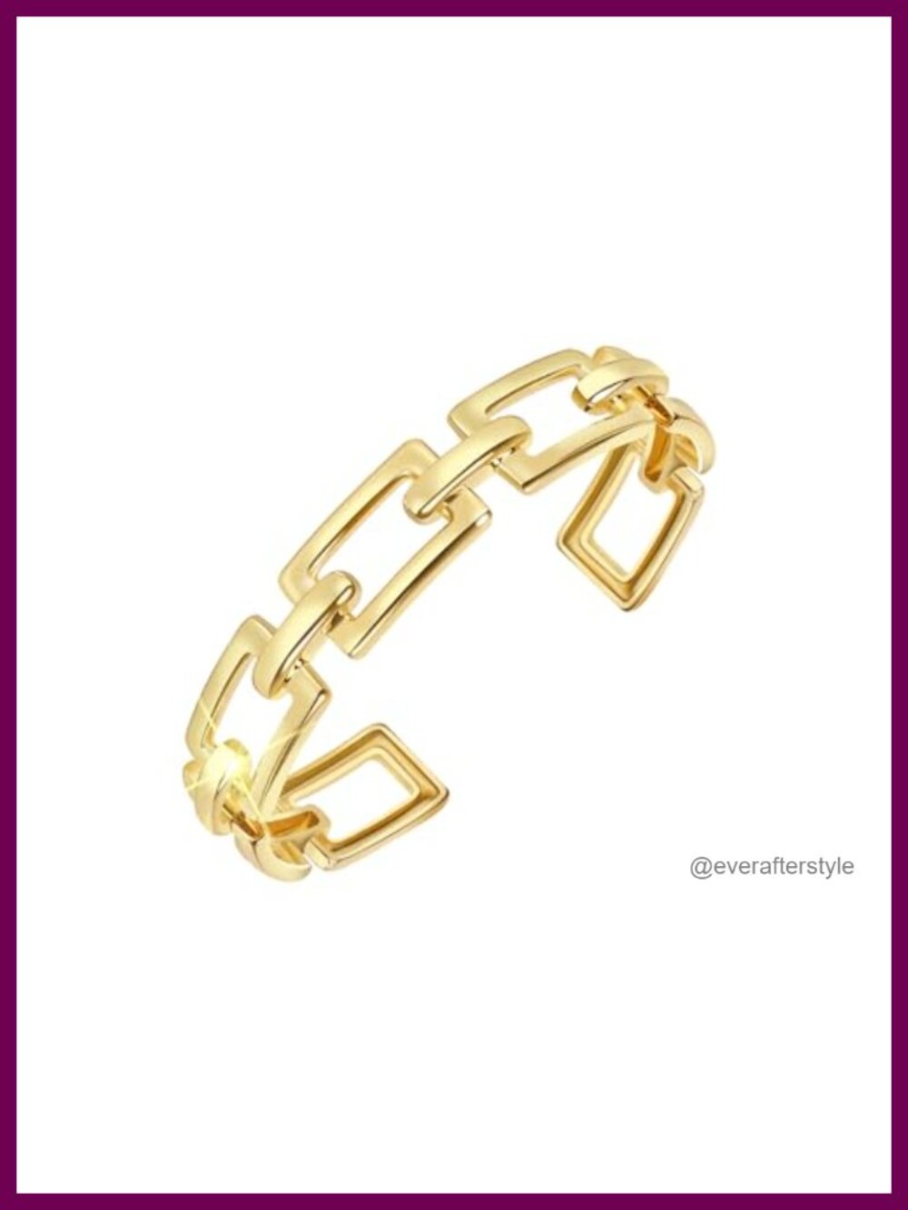 18K Gold Plated Geometric Cuff Bracelet Adjustable Stackable Minimalist